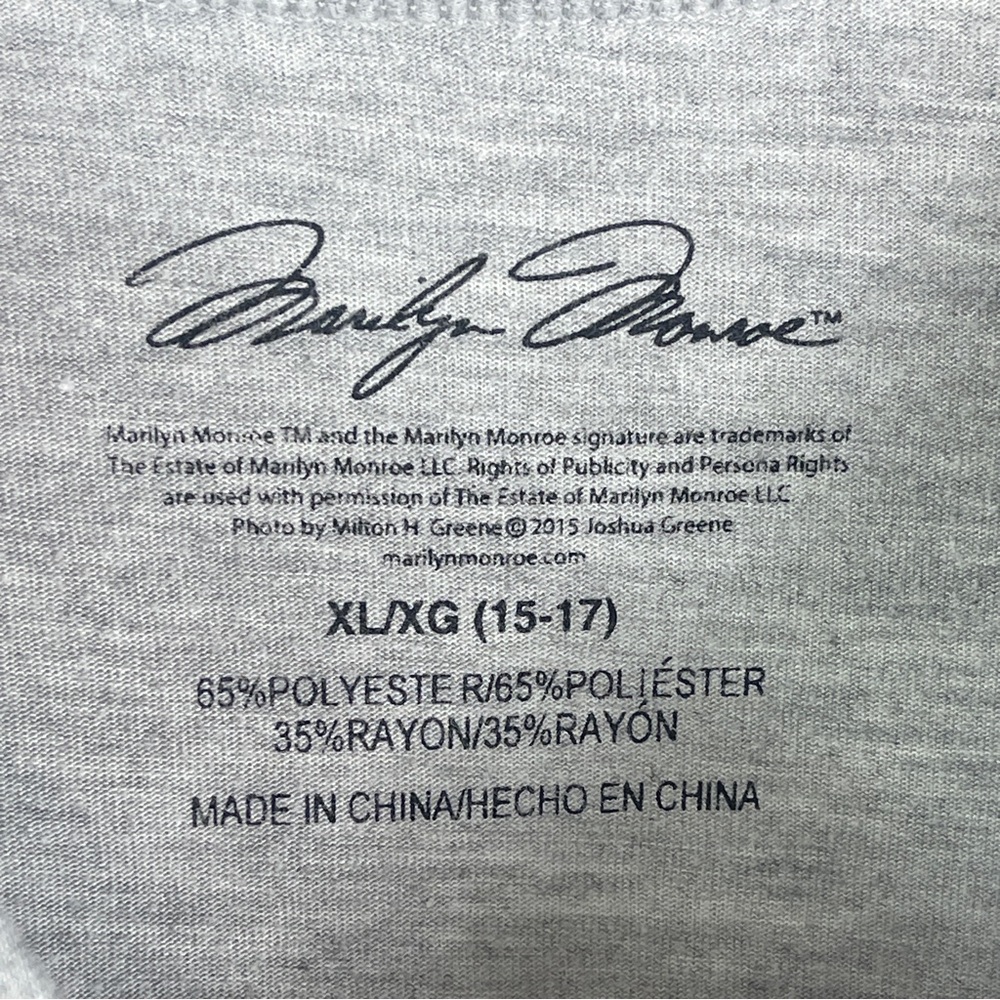 Marilyn Monroe Women's XL Graphic Tank Top Gray Grunge Sleeveless Portrait Retro - Picture 4 of 5